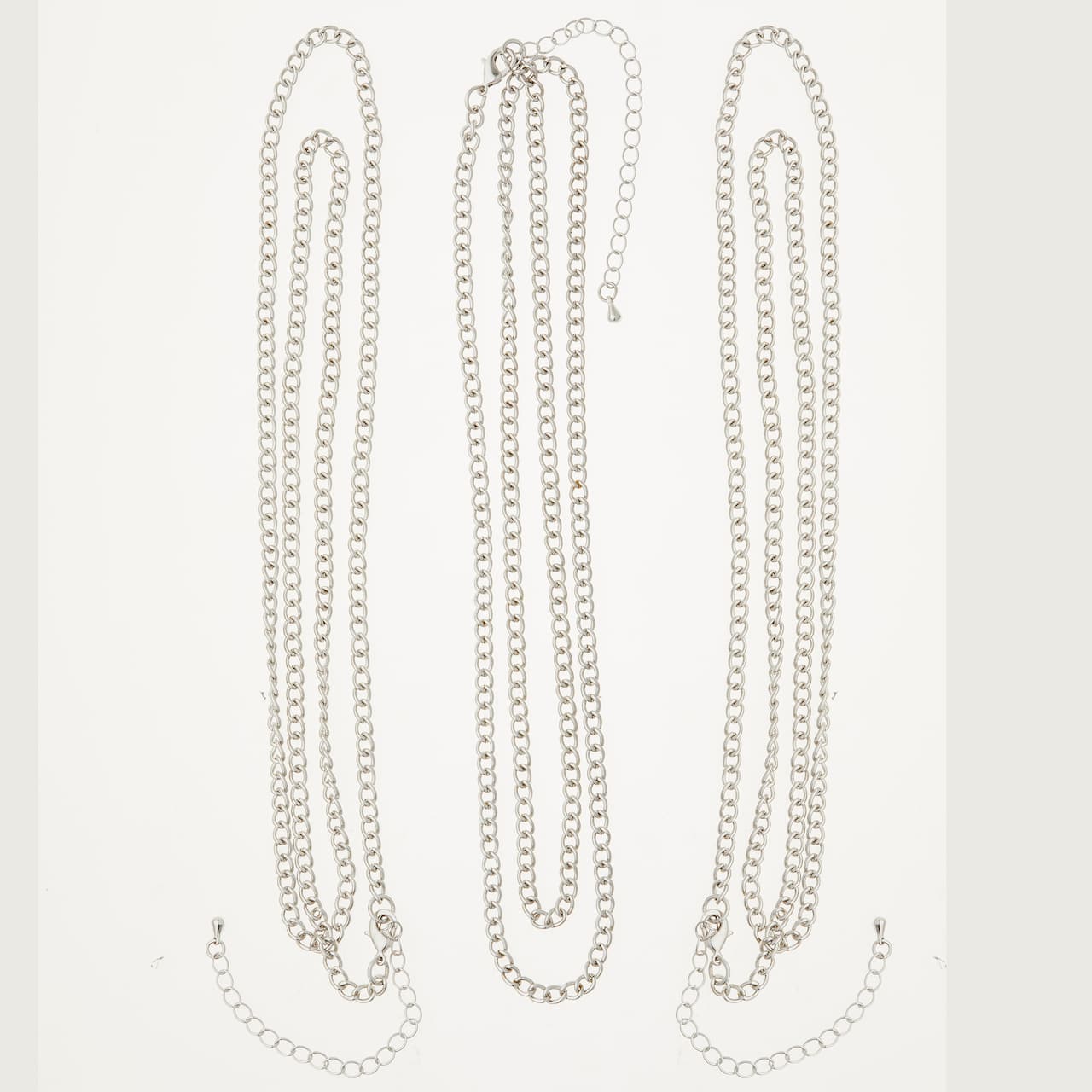 Rhodium Curb Chain Necklaces By Bead Landing&#x2122;
